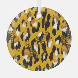 Leopard Texture Animal Print Hintergrund Ornament Aus Glas