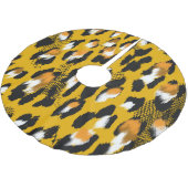 Leopard Texture Animal Print Hintergrund Polyester Weihnachtsbaumdecke (Schrägansicht)