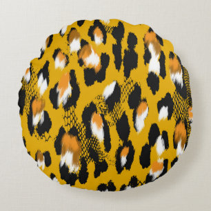 Leopard Texture Animal Print Hintergrund Rundes Kissen