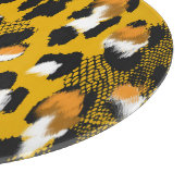 Leopard Texture Animal Print Hintergrund Schneidebrett (Ecke)