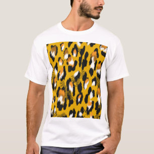 Leopard Texture Animal Print Hintergrund T-Shirt