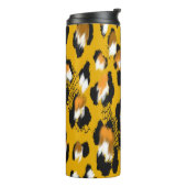 Leopard Texture Animal Print Hintergrund Thermosbecher (Nach links gedreht)