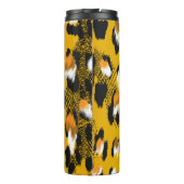 Leopard Texture Animal Print Hintergrund Thermosbecher (Rückseite)