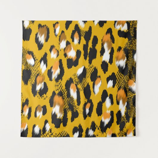 Leopard Texture Animal Print Hintergrund Wandteppich (Vorderseite)