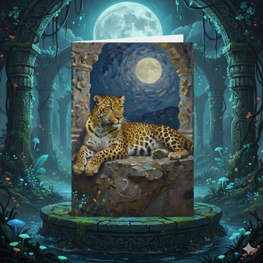 Leopard Themed Happy Birthday to my Husband Karte