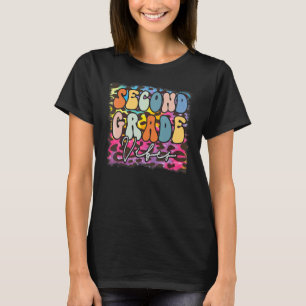 Leopard Tie Dye 2. Klasse Vibes Zurück zur Schule T-Shirt