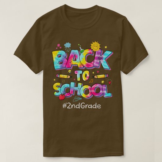 Leopard Tie Dye 2nd Grad Teacher Student Back To T-Shirt (Design vorne)