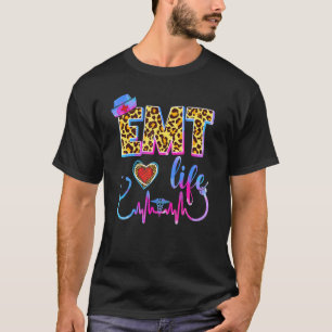Leopard Tie Dye Emt Life Stethoskop Leopard Kranke T-Shirt