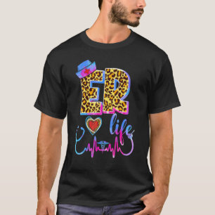 Leopard Tie Dye Er Lebensstethoskop Leopard Kranke T-Shirt