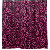 Leopard-Tier-Drucke in tiefrosa Duschvorhang (Vorderseite)