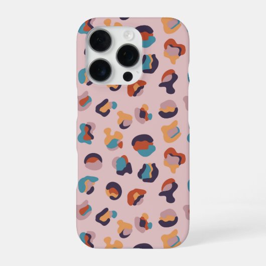 Leopard Tier Rosa Modern iPhone Hülle (Rückseite)