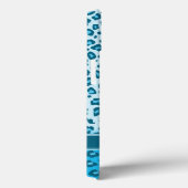 Leopard-Tierabdruck Aqua-Monogramm-iPhone-Gehäuse Case-Mate iPhone Hülle (Rückseite / Rechts)