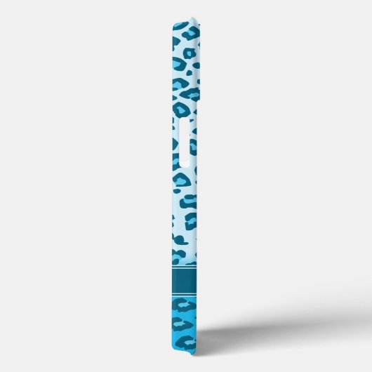 Leopard-Tierabdruck Aqua-Monogramm-iPhone-Gehäuse Case-Mate iPhone Hülle (Rückseite / Rechts)