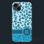 Leopard-Tierabdruck Aqua-Monogramm-Packung Case-Mate iPhone Hülle<br><div class="desc">Ein einzigartiger Leopardruckskoffer in Aqua-Blau-Farben. Personalisieren Sie dieses Element mit Ihrem ersten. Dieses Beispiel lautet: R. Dieses originale einzigartige Muster wurde von Sarah Trett entworfen.</div>