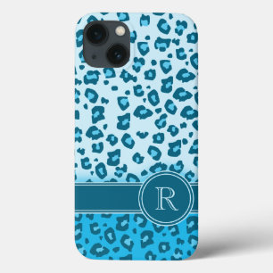 Leopard-Tierabdruck Aqua-Monogramm-Packung Case-Mate iPhone Hülle