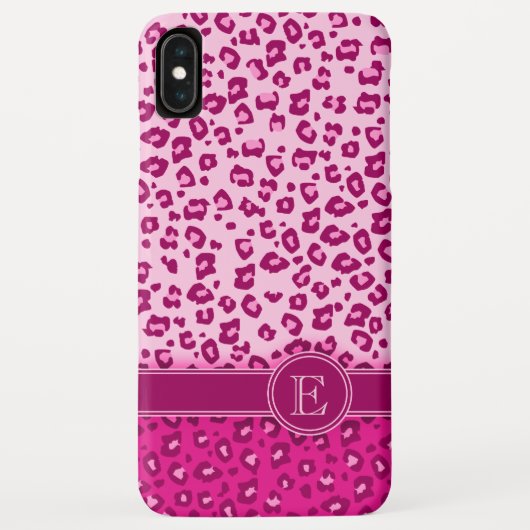 Leopard-Tierabdruck Rosa, kundenspezifische Monogr Case-Mate iPhone Hülle (Rückseite)