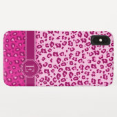 Leopard-Tierabdruck Rosa, kundenspezifische Monogr Case-Mate iPhone Hülle (Rückseite (Horizontal))