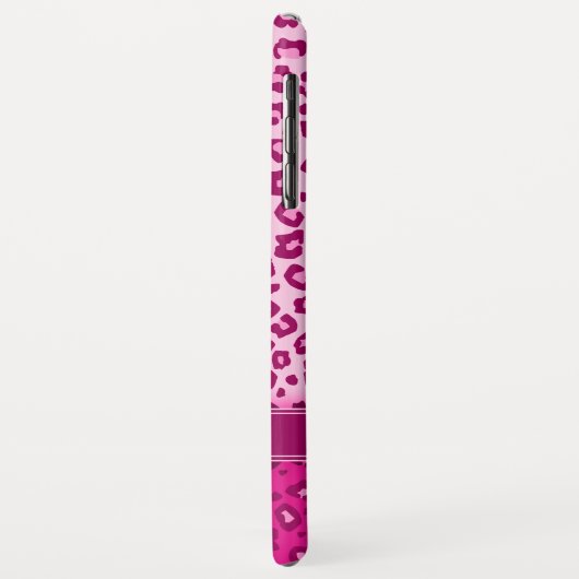 Leopard-Tierabdruck Rosa, kundenspezifische Monogr Case-Mate iPhone Hülle (Hinten/Links)