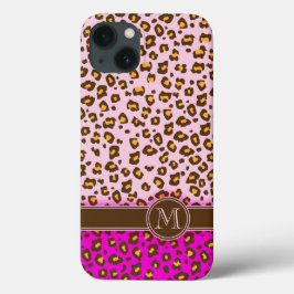 Leopard-Tierabdruck Rosa-Monogramm-iPhone-Gehäuse Case-Mate iPhone Hülle