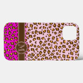 Leopard-Tierabdruck Rosa-Monogramm-iPhone-Gehäuse Case-Mate iPhone Hülle (Rückseite (Horizontal))