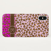 Leopard-Tierabdruck Rosa-Monogramm-iPhone-Gehäuse Case-Mate iPhone Hülle (Rückseite (Horizontal))
