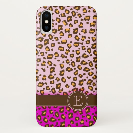 Leopard-Tierabdruck Rosa-Monogramm-iPhone-Gehäuse Case-Mate iPhone Hülle (Rückseite)