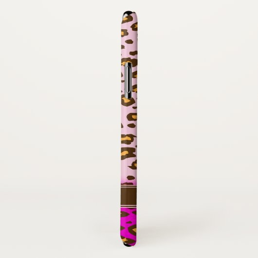 Leopard-Tierabdruck Rosa-Monogramm-iPhone-Gehäuse Case-Mate iPhone Hülle (Hinten/Rechts)