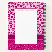 Leopard-Tierabdruck rosa Monogramm mit schnellem R Notizblock (Rückseite)