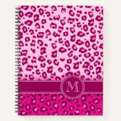 Leopard-Tierabdruck rosa Monogramm mit schnellem R Notizblock (Vorderseite)