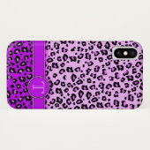 Leopard-Tierausdruck lila monogramm-iPhone-Fall Case-Mate iPhone Hülle (Rückseite (Horizontal))