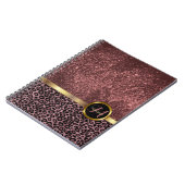 Leopard-Tierausdruck mit Rose Gold Glitzer Notizblock (Linke Seite)
