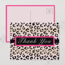 Leopard-Tierdruck Dankeschön-Postkarte