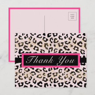 Leopard-Tierdruck Dankeschön-Postkarte Postkarte