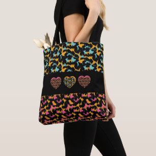 Leopard-Tierdruck-Farblock Schwarz Pink Tasche