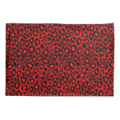 Leopard-Tierdruck in Rot Kissenbezug (Rückseite)
