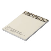 Leopard-Tierdruck mit Firmenlogo und Informationen Notizblock (Rotiert)