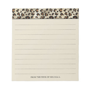 Leopard-Tierdruck mit Linien und individuellem Tex Notizblock