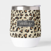 Leopard-Tierdruck mit schwarzer Faux-Folie und Nam (Links)