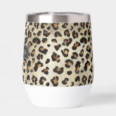Leopard-Tierdruck mit schwarzer Faux-Folie und Nam (Rückseite)