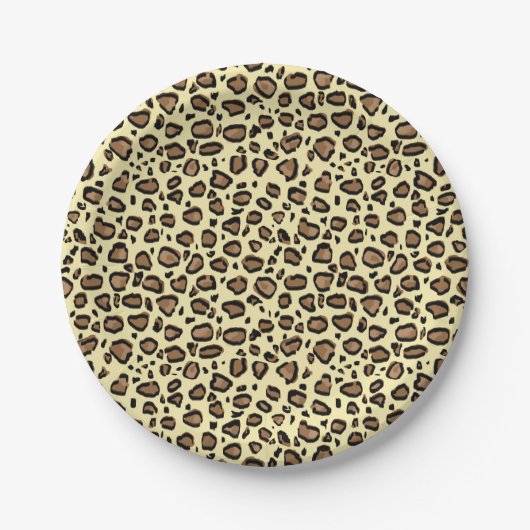 Leopard-Tierdruck-Muster Pappteller (Vorderseite)