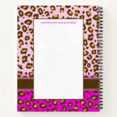 Leopard-Tierdruck rosa braun Monogramm schnell Ref Notizblock (Rückseite)
