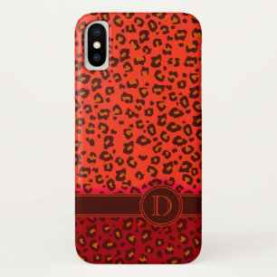 Leopard-Tierdruck Rot-Monogramm-iPhone-Gehäuse Case-Mate iPhone Hülle