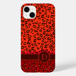 Leopard-Tierdruck Rot-Monogramm-iPhone-Gehäuse Case-Mate iPhone Hülle