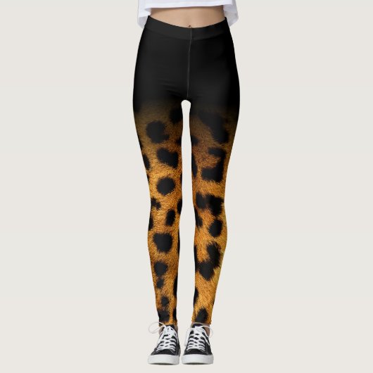 *~* Leopard-Tierdruck u. Brown u. Schwarzes Leggings (Vorderseite)