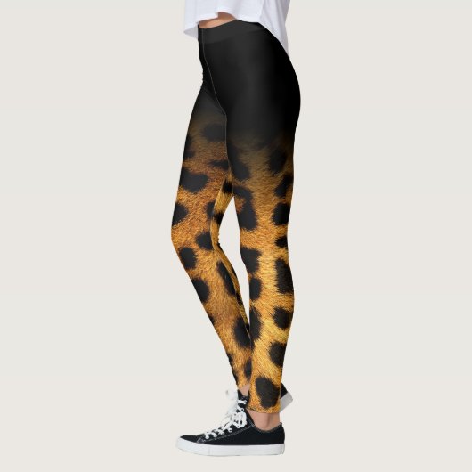 *~* Leopard-Tierdruck u. Brown u. Schwarzes Leggings (Links)