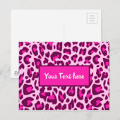 Leopard-Tierdruckmuster in hellrosa Farbe Postkarte (Vorne/Hinten)