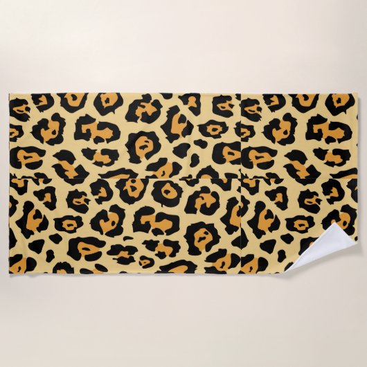 Leopard-Tierdruckmuster Strandtuch (Vorderseite)