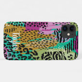 Leopard Tierfarben Personalisierter Name Case-Mate iPhone Hülle (Rückseite (Horizontal))