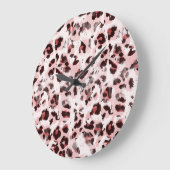 Leopard Tierhaut: Gefärbte Krawatte Elegance. Große Wanduhr (Winkel)