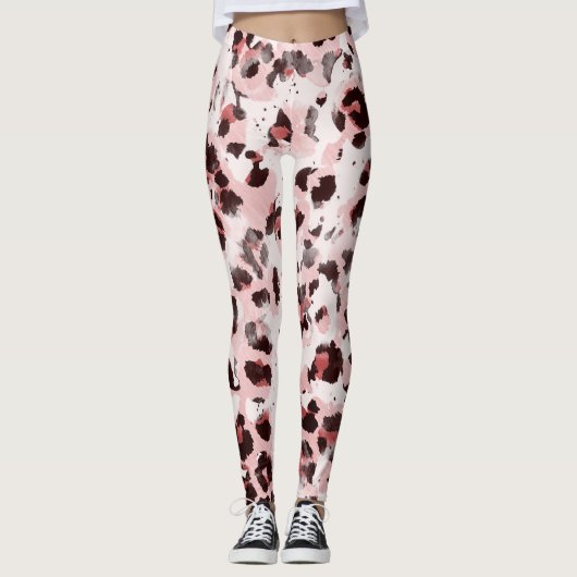 Leopard Tierhaut: Gefärbte Krawatte Elegance. Leggings (Vorderseite)